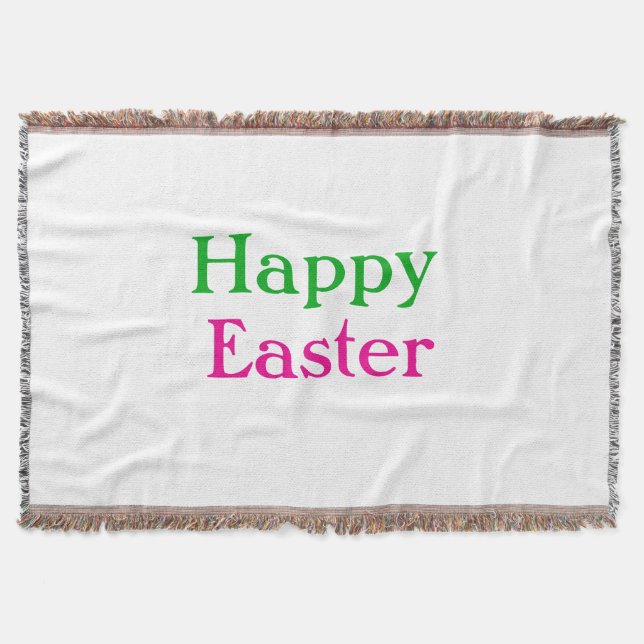 Couverture Happy easter boho vert rose enfants ajouter nom ti (Devant)