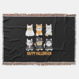 Couverture Happy Halloween Chiens Carlins mignonnes Amoureux