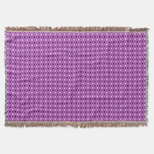 Couverture Harlequin Purple Pink White Diamond Pattern (Devant)