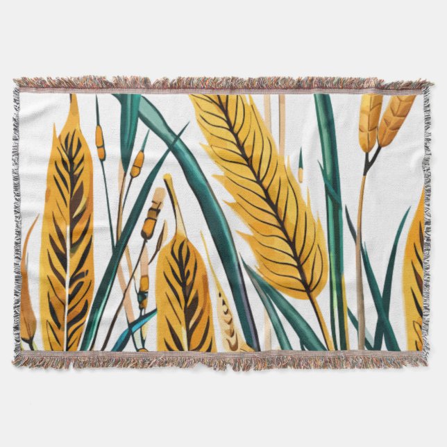 Couverture Harmonie de récolte : Un Motif de blé sur une toil (Devant)