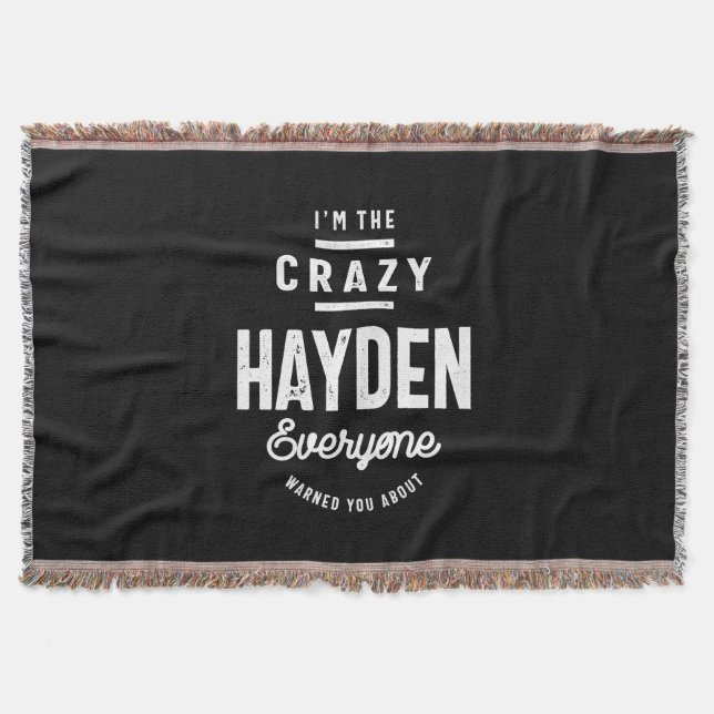 Couverture Hayden Nom personnalisé Cadeau Anniversaire (Devant)