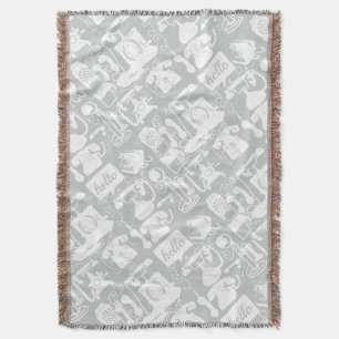 Couverture Hello Grey White Vintage Téléphone Motif
