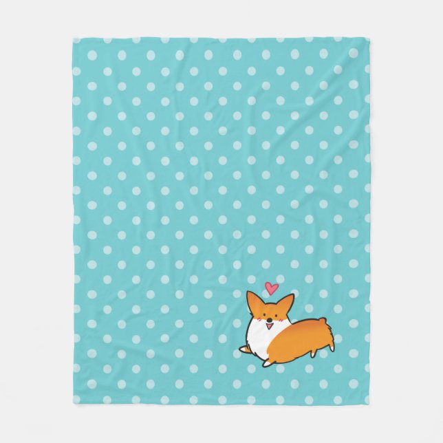 Couverture heureuse de corgi de point de polka (Devant)