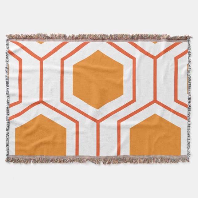 Couverture Hexagon abstract geometrical pattern en orange et (Devant)