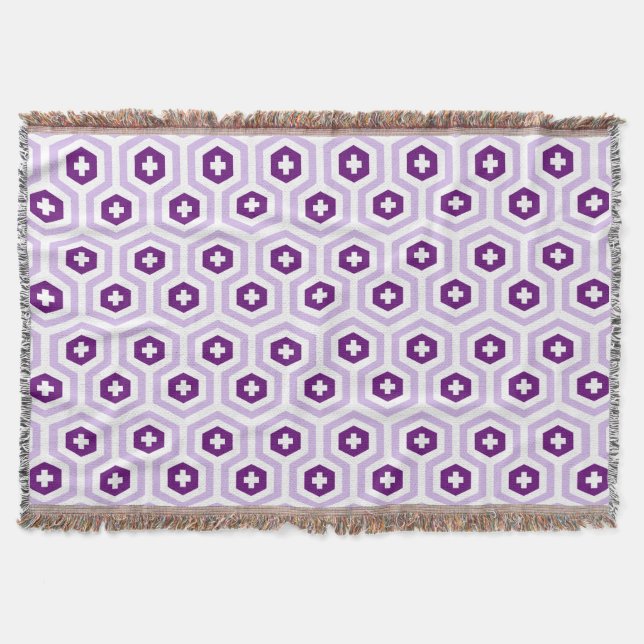 Couverture Hexagone pourpre de lavande géométrique et motif (Devant)