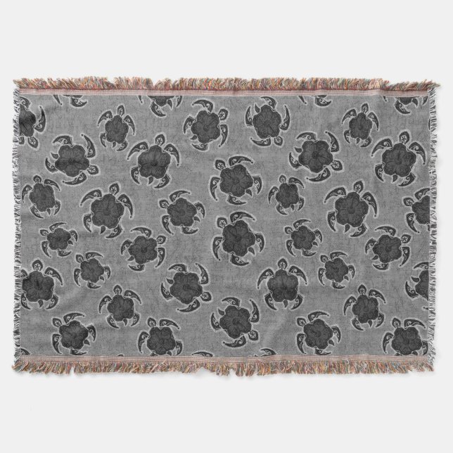 Couverture Hibiscus d'Uhane Honu Tortue hawaïenne Batik (Devant)