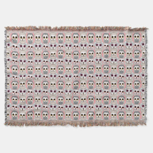 Couverture Hiboux Bébés sur Fond Rose Pâle Motif