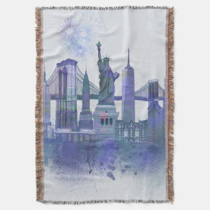 Couverture Horizon de New York - bleu d'aquarelle