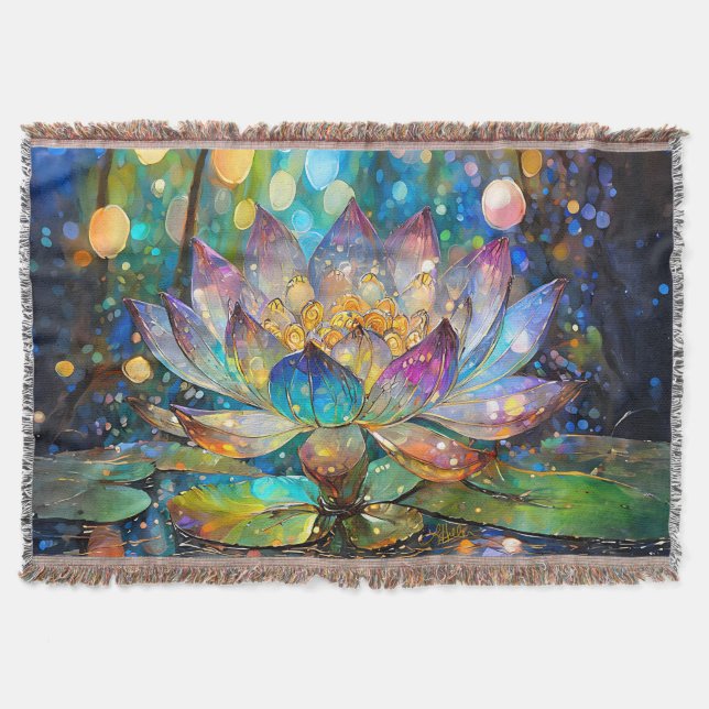 Couverture Illuminated Blooming Lotus Flower (Devant)