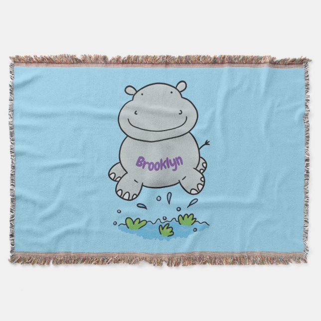 Couverture Illustration de saut en hippo mignon (Devant)