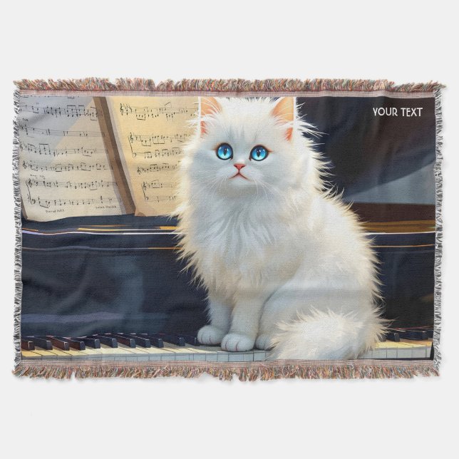 Couverture Imaginaire Belle Ragdoll Chat Sur Piano (Devant)