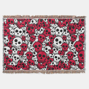 Couverture Impression de motif crâne gothique cerise