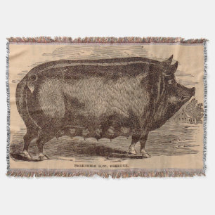 Couverture Impression de porc du 19e siècle Berkshire semé no