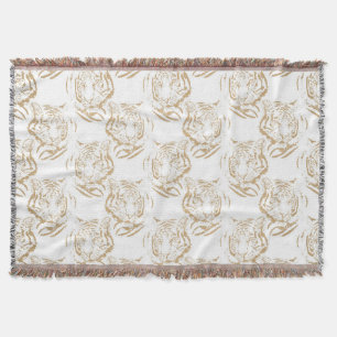 Couverture Impression élégante de tigre à paillettes dorées s