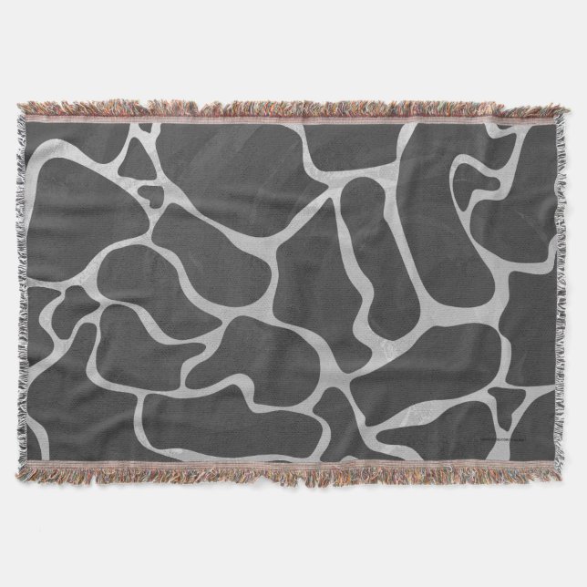 Couverture Impression Giraffe noir et gris clair (Devant)