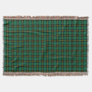 Couverture Impression plaid bleu Aqua, rayure jaune noir