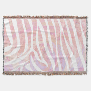 Couverture Impression rose et blanc Zebra