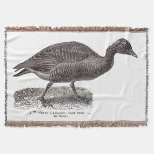 Couverture imprimé aviaire allemand antique Oie sauvage Wildg