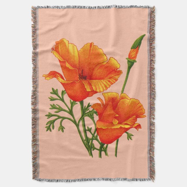 Couverture imprimé de pavot orange en Californie (devant Vertical)