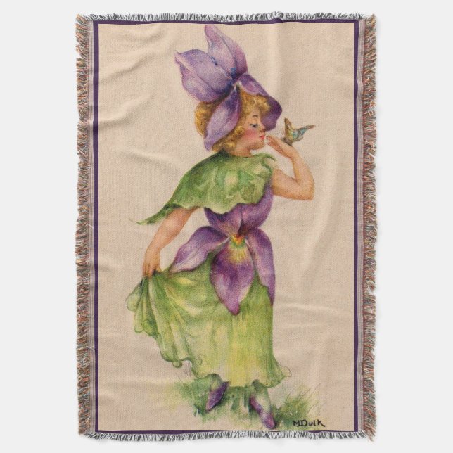 Couverture imprimé fille lilas (devant Vertical)