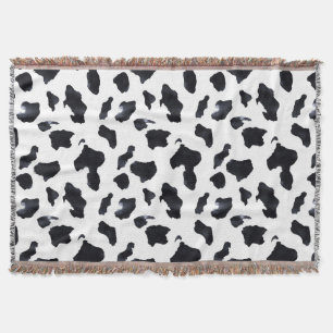 Couverture Imprimé vache noir blanc Cowgirl