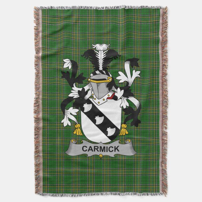 Couverture Irish Carmick Coat d'armoiries Family Crest Irland (devant Vertical)