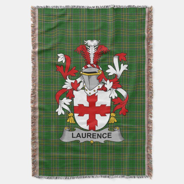 Couverture Irish Laurence Armoiries Famille Crest Irlande (devant Vertical)