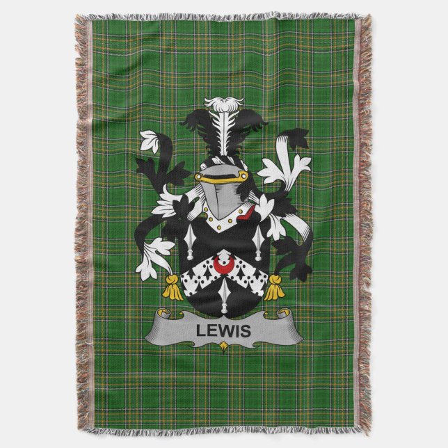 Couverture Irish Lewis Manteau d'armoiries Family Crest Irlan (devant Vertical)