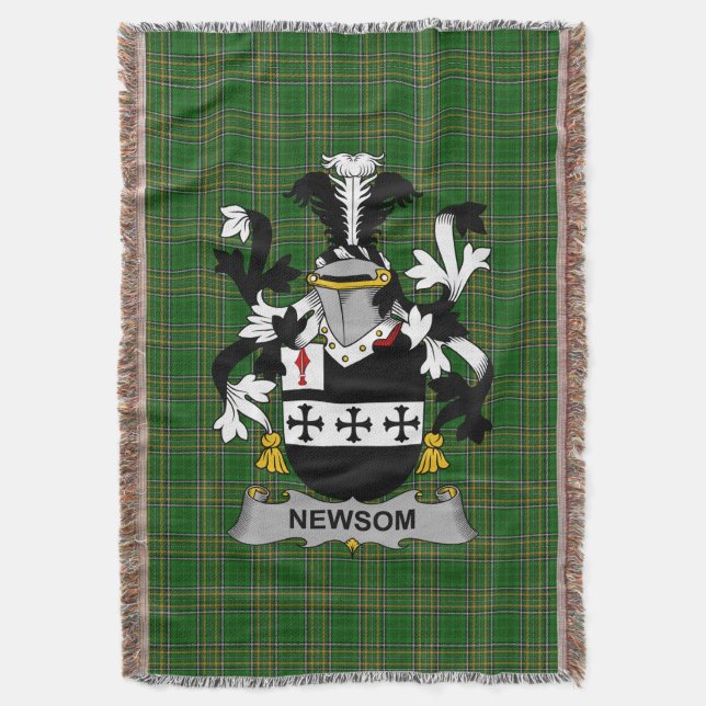 Couverture Irish Newsom ou Newsam Coat d'armoiries Family Cre (devant Vertical)