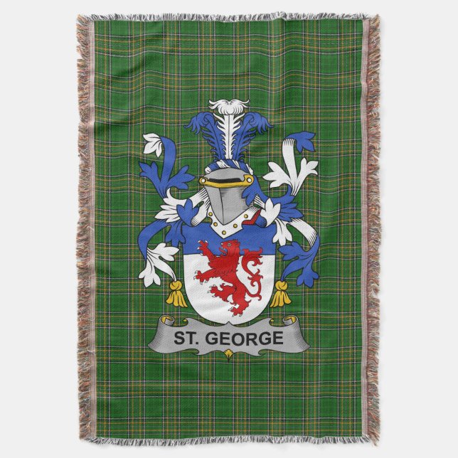 Couverture Irish St George Manteau d'armoiries Famille Crest  (devant Vertical)