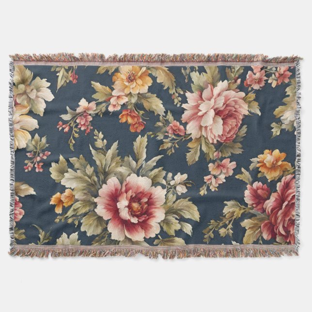 Couverture Italien Exquis Beau Modèle Floral (Devant)