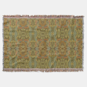 Couverture Jacquard victorien à feuilles de paon et d'avoine