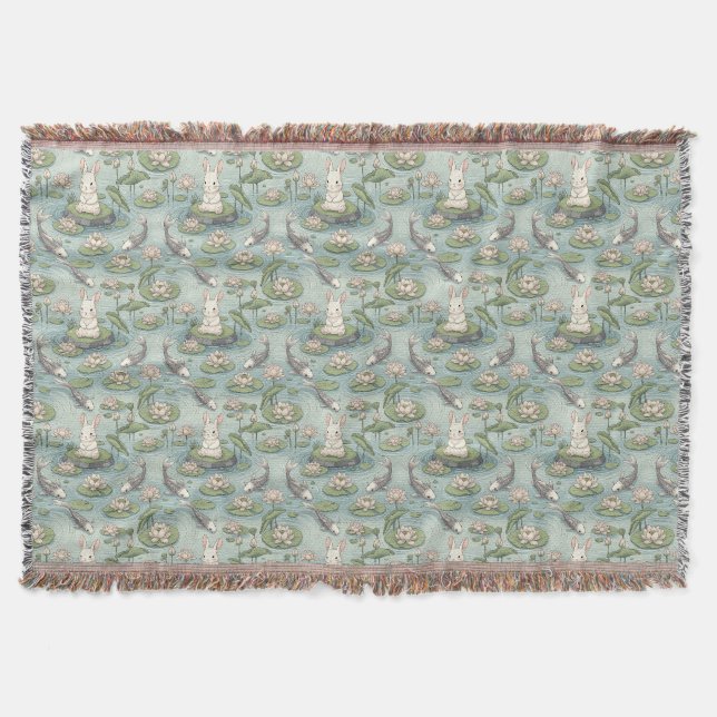 Couverture Japanese Koi & Lotus Pond Bunny (Devant)