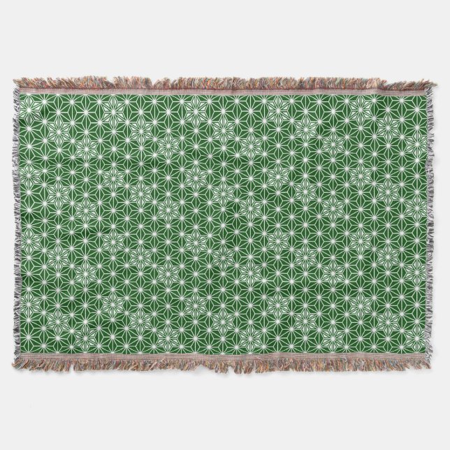Couverture Japonais Asanoha motif - vert pin (Devant)