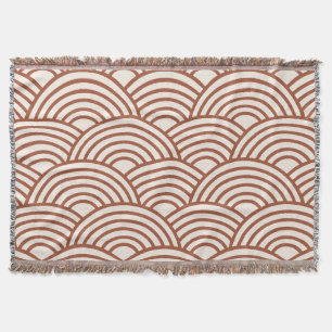 Couverture Japonaise Seigaiha Vave Rust Terracotta