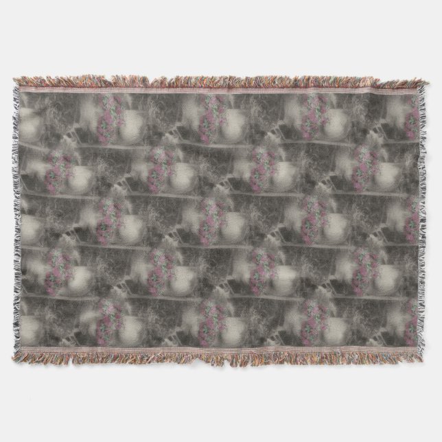 Couverture Jardin fleuri Chaise antique Nature Art Motif (Devant)