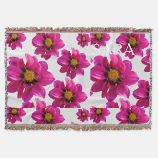 Couverture Jardin Floral Rose Nom Personnalisé Imprimé Partou