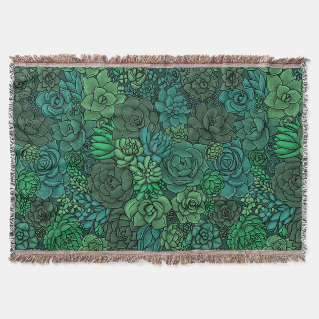 Couverture Jardin succulent en vert (Devant)