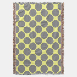 Couverture Jaune avec points gris polka