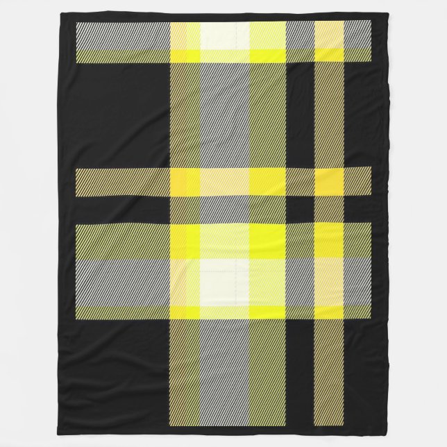 Couverture jaune et noire d'ouatine de plaid (Devant)