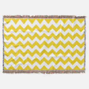 Couverture Jaune Zigzag, Jaune Chevron, Motif géométrique