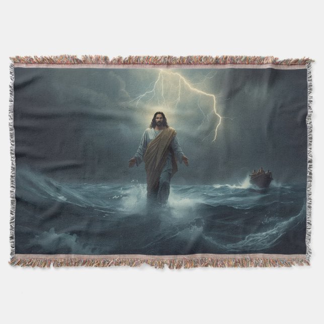 Couverture Jesus Walks on Water: Christian Blanket (Devant)