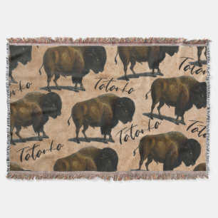 Couverture Jet à la maison occidental de décor de bison de