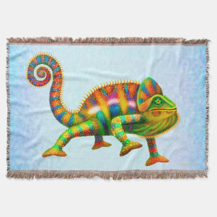 Couverture Jet psychédélique de caméléon de panthère