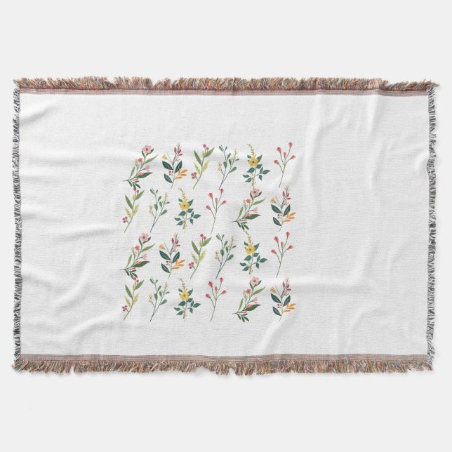 Couverture Jetée de coton floral (Devant)