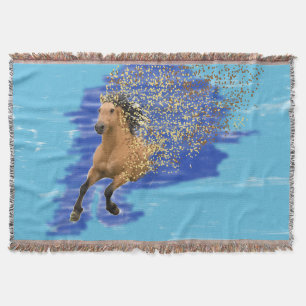 Couverture jetée en numérique abstrait Cheval en m