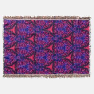 Couverture jetée Fleur électrique magenta rétro mo
