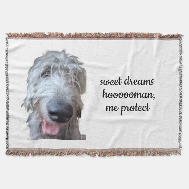 Couverture jetée Irish Wolfhound – Douces Rêves (Devant)