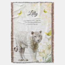 Couverture jetée Tigre Blanc et Lys