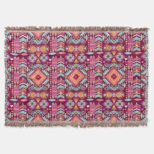 Couverture Jeter une couverture/Motif tribal aztèque